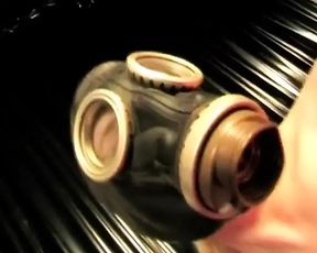 Kinky Slut Loves to Solo Masturbate with Favourite Dildo in Gas Mask