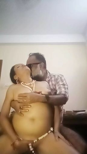 Land lord wife fucking,sucking her watch man hard Dick,clock,hot pussy,boobs,nippal.