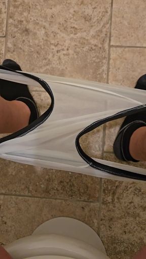 Feminine Powder with Kotex Overnite Pad Placement into Sheer Panties