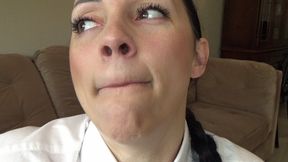 Uvula winces when yawning