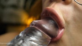 Latina's sloppy blowjob blows minds with her slobbery, sexy, wet lips devouring dick&#x1F346;