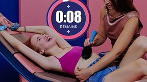 Cute 18-year-old's feet tickled and laughed at by sexy lesbian