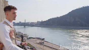 My girlfriend sucks my cock on the terrace in front of people