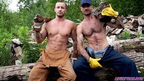 Two sweaty farmhands, Zack Mackay and Tito Patron are both sweaty after a day of hard outdoor work and they end up fucking each other!