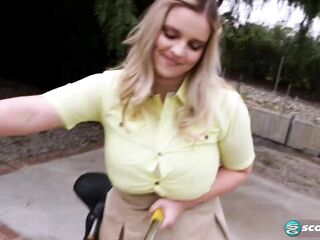 A hotty and her bicycle