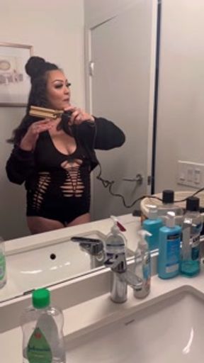 Behind the scenes footage getting ready before filming