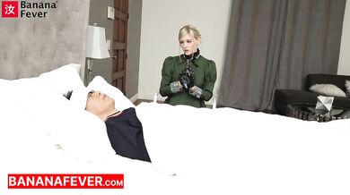 Blonde house maid takes Asian Master's thick cream inside her tight cunt raw and real