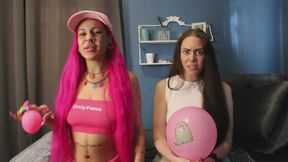 SluttySarah and Nali Marie Helium Inhalation SPH Your Pathetic Cock vs our Helium High Voices (Femdom, Small Penis Humiliation, Double Domination, Voice Modification) ft Nali Marie