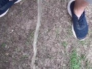 Pissing into the wind during a summer storm splashing all over me