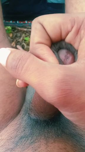 Desi teen boy masturbating in forest