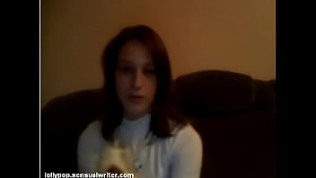 Russian teen sucks banana on webcam, softcore