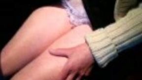 Bodacious mature wife of mine flashes her lingerie at the pub