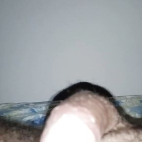 Handsome man spews a lot of sperm from his huge dick after masturbating