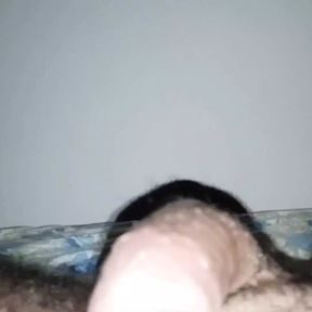 Handsome man spews a lot of sperm from his huge dick after masturbating