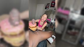 Getting more glazing on five donuts straight from sucking a BBC