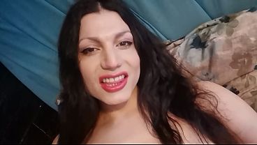 Nicole N Fantasy selfie video playngng with her cock