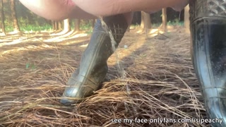 Watch My Tight Asshole While I Pee Outdoors in the Forest