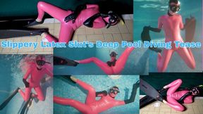 Slippery Latex Slut's Deep Pool Diving Tease - WMV