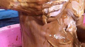 girl trashed in horrendous, disgusting 45 minute food gunge wam