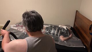 Jul 2023: vacpacked in my black supersoft lifevest with karate head guard - breathe & control bdsm bondage