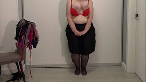 Mature teacher chooses a bra for work Big gorgeous boobs jump and hunk out of bras Saggy tits