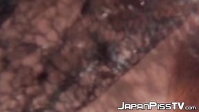 Deviant Japanese girls urinate outside unable to hold in