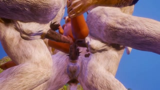 furry porn Monster group jocks and double anal for Olivia, cum in face and mouth