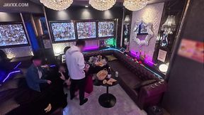 Thirsty for pleasure, she begs for anal in the karaoke booth