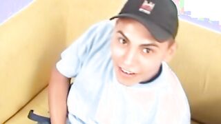 Young latino playing with his ass and jerking for a cumshot