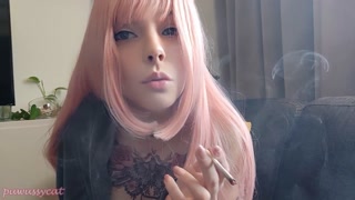Cute Egirl Smoking and Showing her titties (full vid on my ManyVids/0nlyfans)