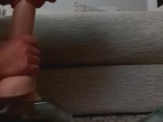 Sexy milf solo 10" dildo ride until she squirts
