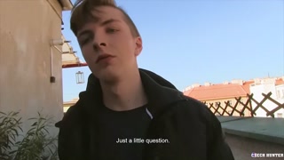 CZECH HUNTER 425 -  Blonde Jock Gets A Mouthful Of Cock On The Stairs Of The Park