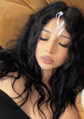 Curvy Latina Adult AI generates multiple cumshots while lying