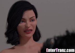 Trans Freak Ass Destroyed by Swinger Couple Gushing Cum Explosion
