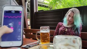 Controlled remote climax&#x1F680; with my stepsister at the bar!