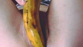 Asian Teen Masturbates with Banana on Webcam