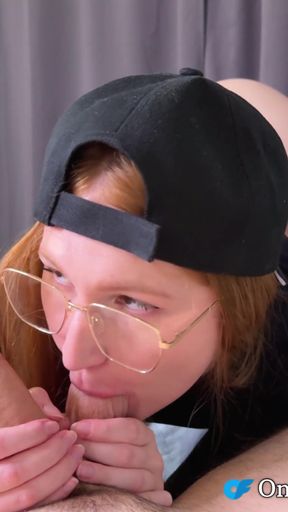 Hooligan Girl in a Black Cap Gets Cum on Her Face   Clip 1