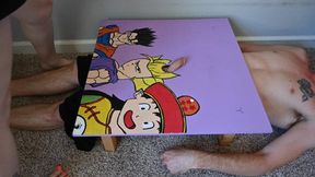 Rhea cock trample on a table (1080)