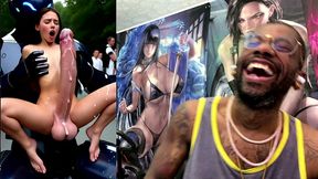 extra long cock transgender girl cums hard while getting anal fucked by a clanker, ai generated