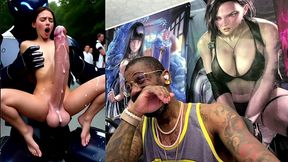 extra long cock transgender girl cums hard while getting anal fucked by a clanker, ai generated