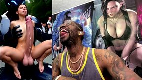 extra long cock transgender girl cums hard while getting anal fucked by a clanker, ai generated