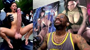 extra long cock transgender girl cums hard while getting anal fucked by a clanker, ai generated