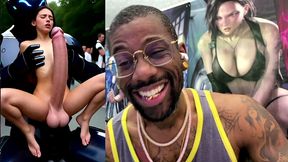 extra long cock transgender girl cums hard while getting anal fucked by a clanker, ai generated