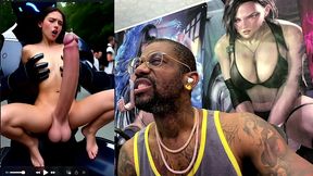 extra long cock transgender girl cums hard while getting anal fucked by a clanker, ai generated