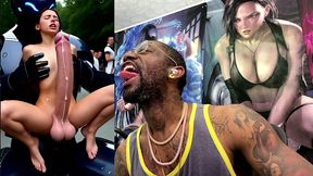 extra long cock transgender girl cums hard while getting anal fucked by a clanker, ai generated