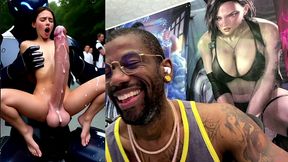 extra long cock transgender girl cums hard while getting anal fucked by a clanker, ai generated