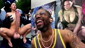 extra long cock transgender girl cums hard while getting anal fucked by a clanker, ai generated