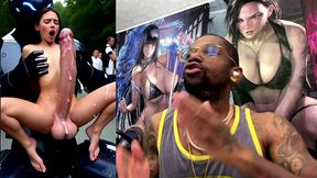 extra long cock transgender girl cums hard while getting anal fucked by a clanker, ai generated