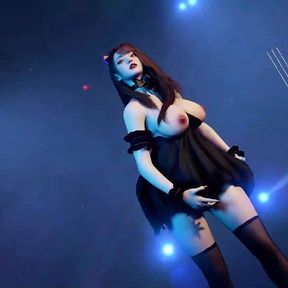 Sexy Asian In Black Dress Dancing (3D HENTAI)