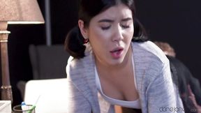 Teacher bends student over his desk, spanks her and gives her a big D - Dane Jones